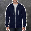 ures kapucnis cipzaras pulcsi - Navy S, XXL