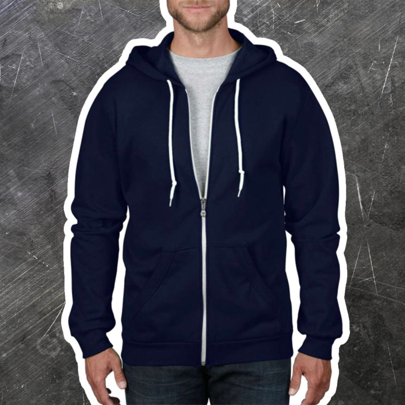 ures kapucnis cipzaras pulcsi - Navy S, XXL