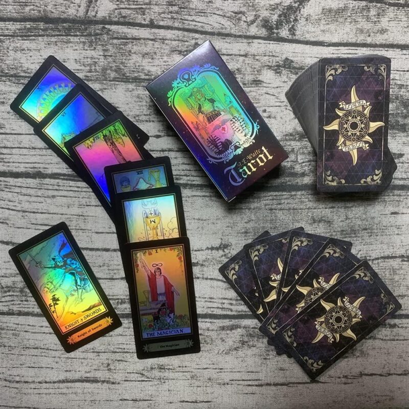 A.E. Waite holografikus 78 lapos Tarot kártyakészlet