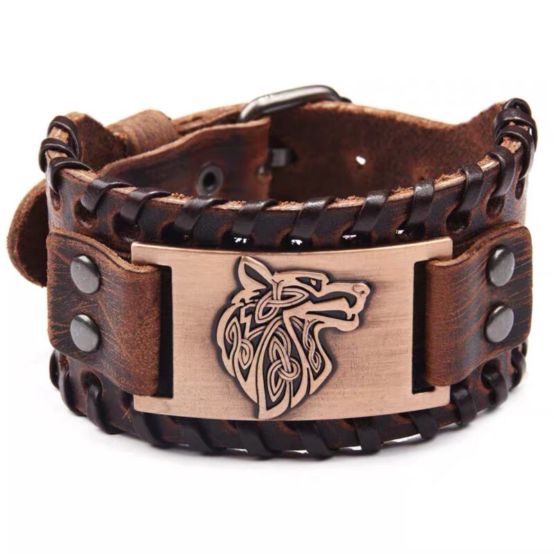 Viking wolf barna karkötő