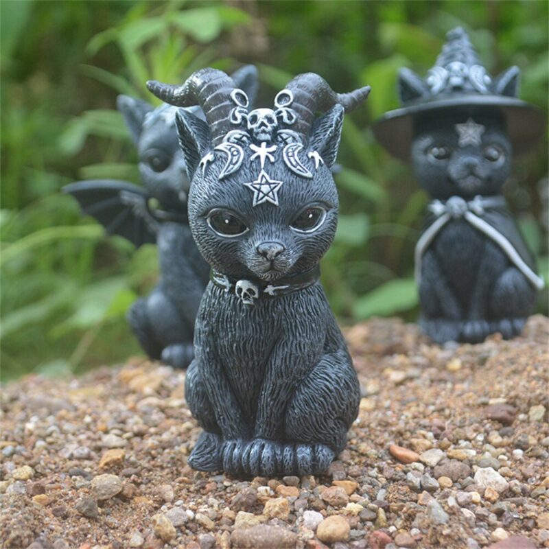 Baphomet macska szobor - Akril