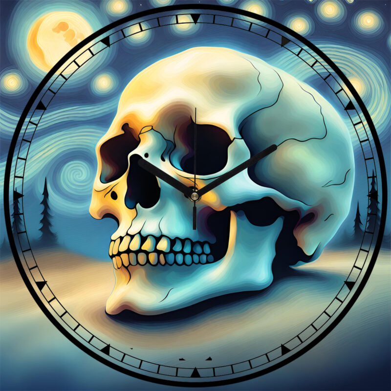 Van Gogh skull óra 20 cm négyszög