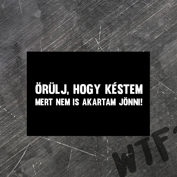 Örülj hogy késtem felvarró