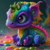 Color baby dragon 5D gyémántkirakó