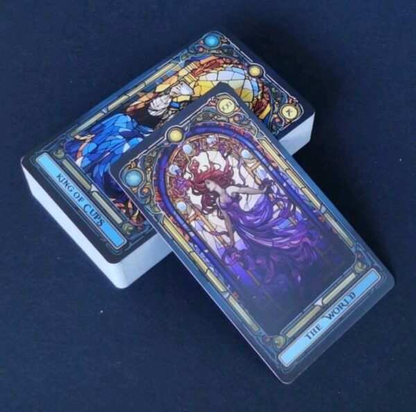 Gótikus üvegablak stílusú tarot kártya - jóskészlet