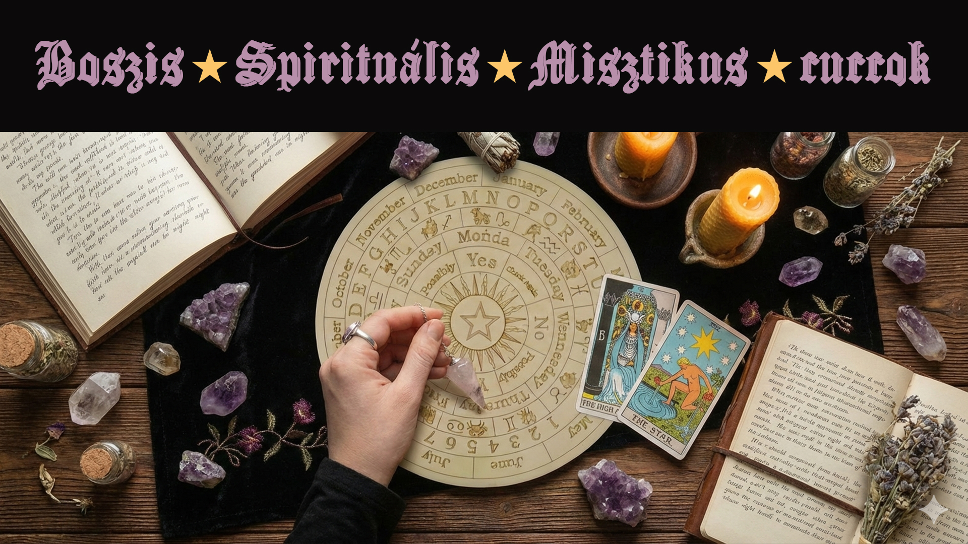Spirituális termékek webshopja bosziknak - Ingatáblák, tarot kártyák, pentagrammos termékek